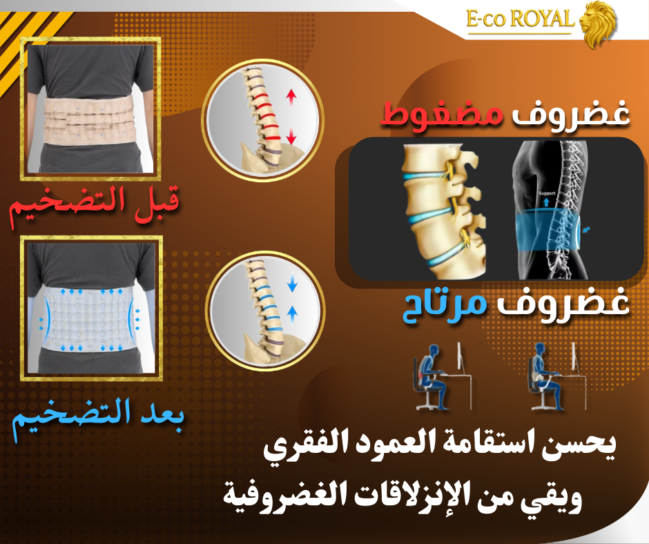 حزام الدعم الهوائي من Ecoroyal – ودع الآلم و إبدأ راحتك من ظهرك .